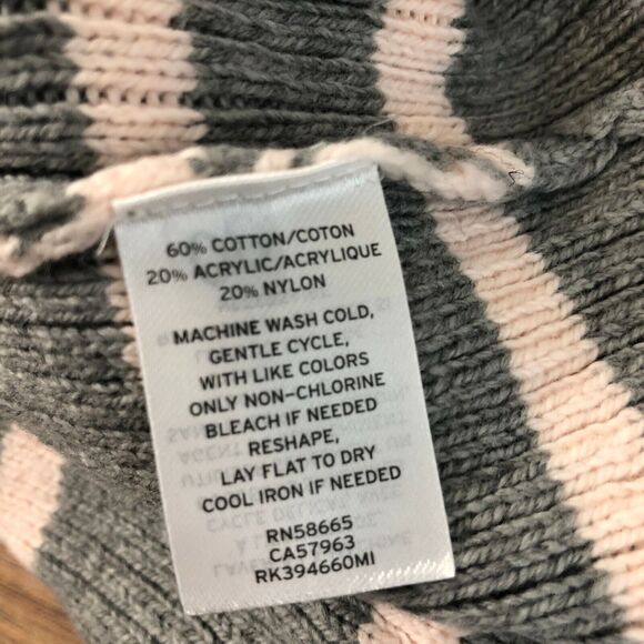Abound Sweater Size L Gray Slouchy Neck Striped Preppy Y2K Cozy Chic Preppy - Picture 3 of 6